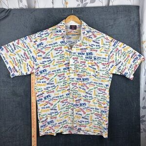 Tool Jeans Men’s XXL New York Graffiti button down in red, green, blue